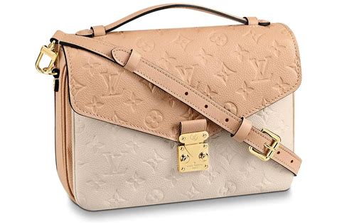 louis vuitton pochette metis monogram empreinte beige rose creme